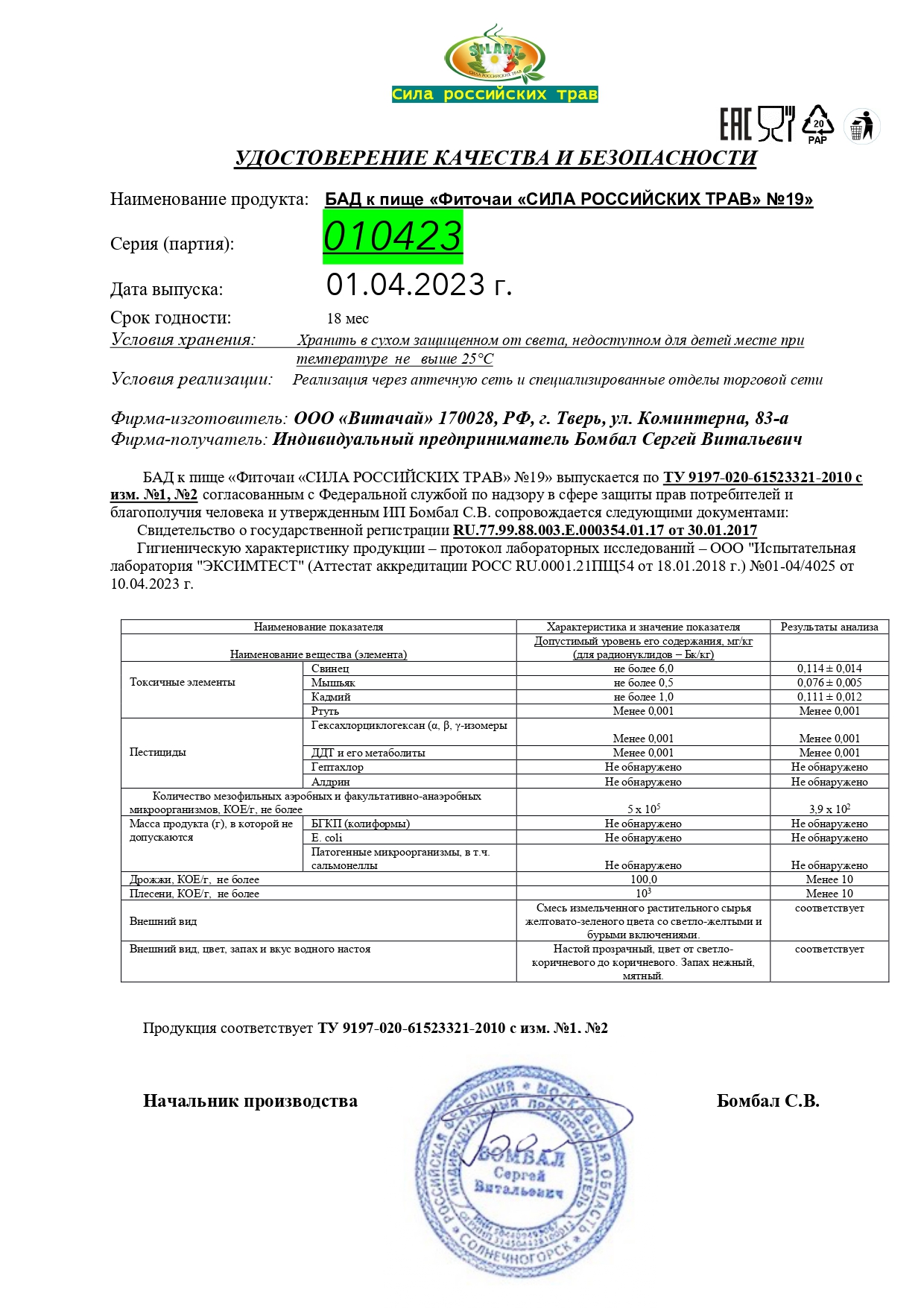 Паспорт №042023